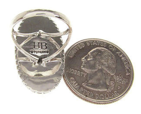 Opal Black Jade Sterling Silver Southwest Ring Size 8-1/2 YS59309