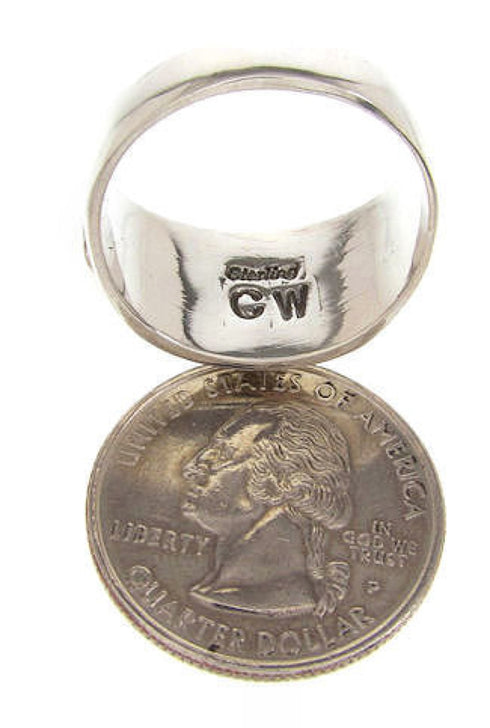 Southwest Jewelry Sterling Silver Multicolor Ring Size 7-1/2 XS57931