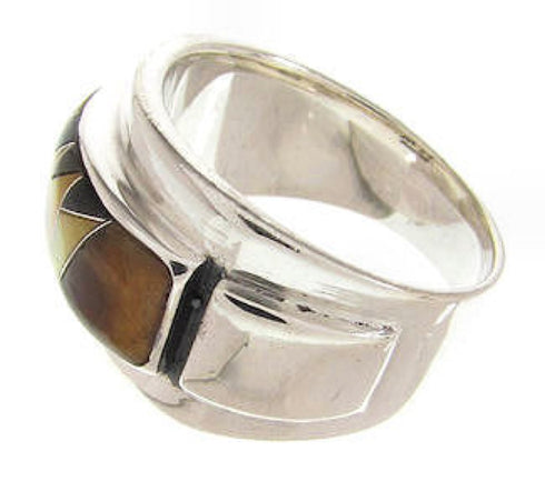 Southwest Genuine Sterling Silver Multicolor Ring Size 7-1/4 AW68006