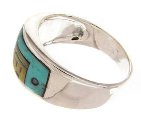 Multicolor Native American Pueblo Design Ring Size 7-1/2 JW65849