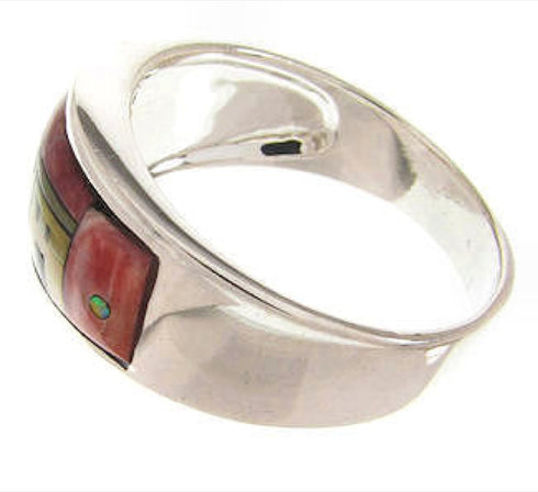 Multicolor Native American Pueblo Design Ring Size 9-1/2 JW65879