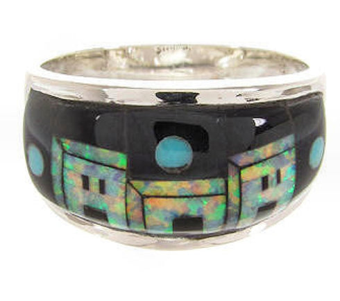 Silver Multicolor Native American Design Ring Size 8-1/2 JW65714