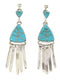 Southwestern Turquoise Sterling Silver Post Dangle Earrings YS60004