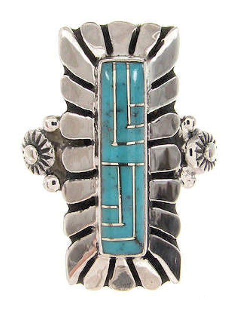 Genuine Sterling Silver Turquoise Ring Size 5-1/2 OS59315