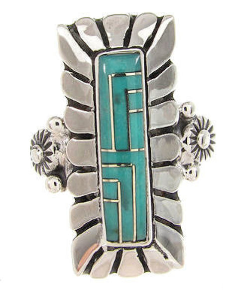 Southwest Turquoise And Sterling Silver Ring Size 6-1/4 OS59322