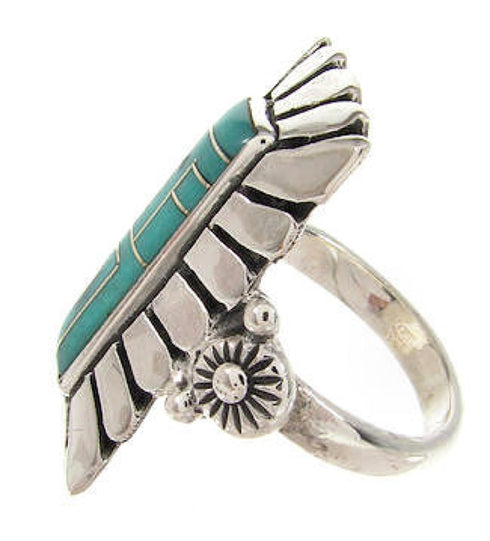 Southwest Turquoise And Sterling Silver Ring Size 6-1/4 OS59322