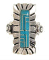 Turquoise Southwest Silver Ring Size 5-3/4 OS59336