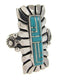Genuine Sterling Silver Turquoise Inlay Ring Size 4-3/4 OS59358
