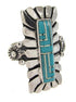 Genuine Sterling Silver Turquoise Inlay Ring Size 4-3/4 OS59358