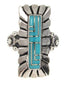 Genuine Sterling Silver Turquoise Inlay Ring Size 4-3/4 OS59358