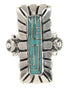 Genuine Sterling Silver Turquoise Southwestern Ring Size 7-1/2 OS59401