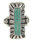 Southwest Sterling Silver Turquoise Inlay Ring Size 4-3/4 OS59411
