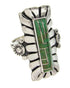 Southwestern Turquoise Inlay Sterling Silver Ring Size 4-3/4 OS59453