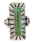 Turquoise Inlay Southwest Sterling Silver Ring Size 6-1/4 OS59448