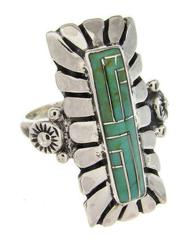 Southwest Sterling Silver Turquoise Ring Size 5-1/4 OS59471