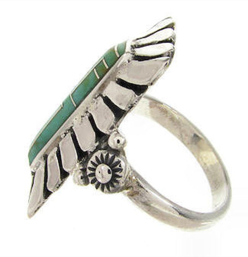Southwest Sterling Silver Turquoise Ring Size 5-1/4 OS59471