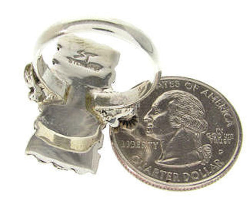 Southwest Sterling Silver Turquoise Ring Size 5-1/4 OS59471