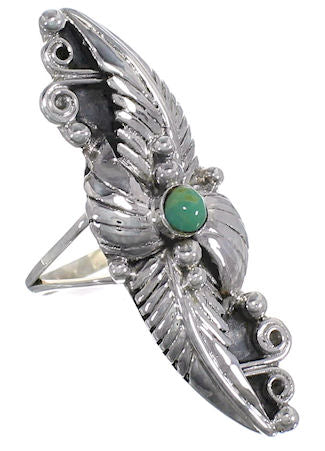 Southwestern Turquoise And Authentic Sterling Silver Ring Size 8-1/4 YX81502