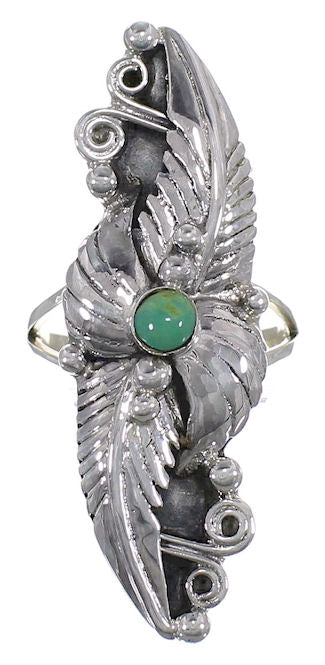 Southwestern Turquoise And Genuine Sterling Silver Ring Size 7 YX81500