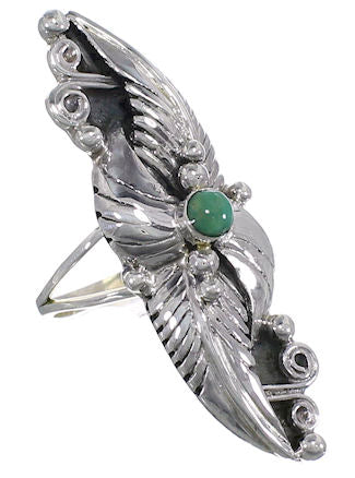 Southwestern Turquoise Sterling Silver Ring Size 7-1/4 YX81482
