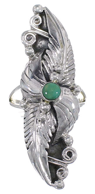 Southwestern Turquoise Sterling Silver Ring Size 7-1/4 YX81482