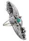 Southwestern Turquoise Sterling Silver Ring Size 4-1/2 OS59054