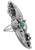 Southwestern Turquoise Sterling Silver Ring Size 4-1/2 OS59054