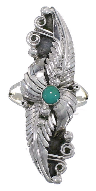 Southwestern Turquoise And Silver Ring Size 7-3/4 YX81494