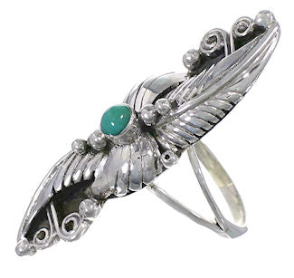 Southwestern Turquoise Sterling Silver Ring Size 4-1/2 OS59054