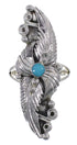 Southwest Turquoise Sterling Silver Ring Size 4-3/4 OS59062