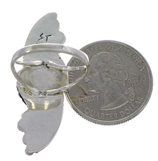 Southwestern Turquoise Genuine Sterling Silver Ring Size 8-1/2 OS59073