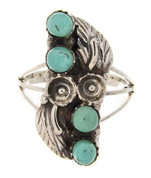 Southwestern Turquoise Silver Jewelry Ring Size 8-1/2 YS60668