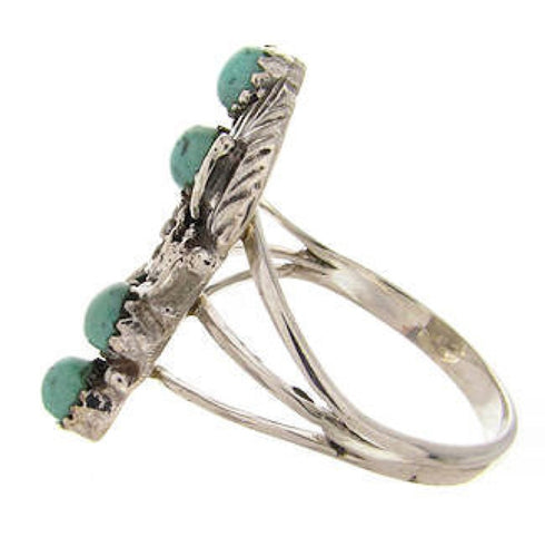 Southwestern Turquoise Silver Jewelry Ring Size 8-1/2 YS60668