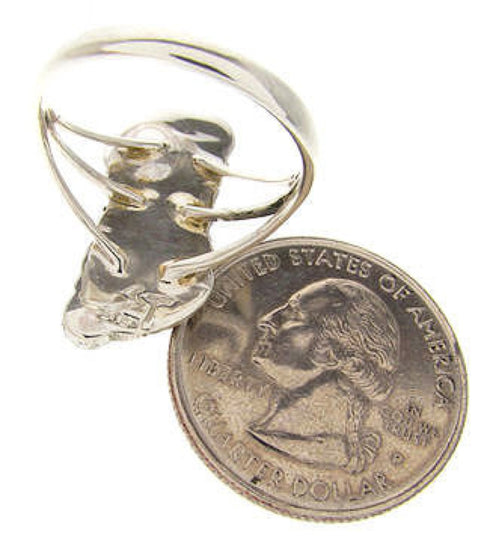 Southwestern Turquoise Silver Jewelry Ring Size 8-1/2 YS60668