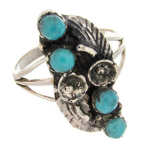 Turquoise And Silver Southwest Jewelry Ring Size 8 YS60680