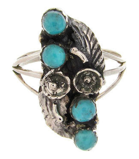 Turquoise Jewelry Silver Ring Size 7-1/4 YS60675