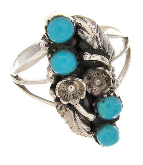 Turquoise And Silver Southwestern Ring Size 5-1/2 YS60693
