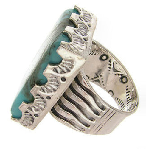 Southwestern Turquoise Sterling Silver Ring Size 5-1/2 YS60485