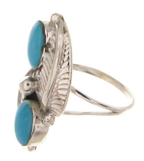 Genuine Sterling Silver Turquoise Ring Size 4-3/4 OS58837