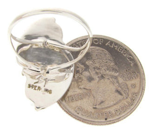 Genuine Sterling Silver Turquoise Ring Size 4-3/4 OS58837