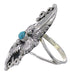 Silver Turquoise Leaf Southwestern Jewelry Ring Size 5-1/2 YS60302