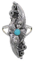 Silver Leaf Southwest Jewelry Turquoise Ring Size 6 YS60316