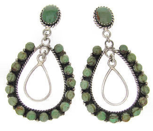 Post Dangle Earrings Sterling Silver Turquoise Jewelry BS59233