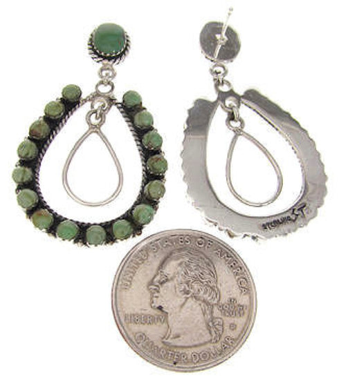 Post Dangle Earrings Sterling Silver Turquoise Jewelry BS59233