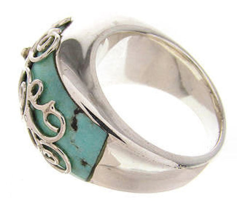 Turquoise Silver Southwestern Jewelry Ring Size 6-3/4 YS61054