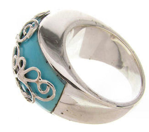 Southwest Silver Turquoise Ring Size 4-3/4 YS61106