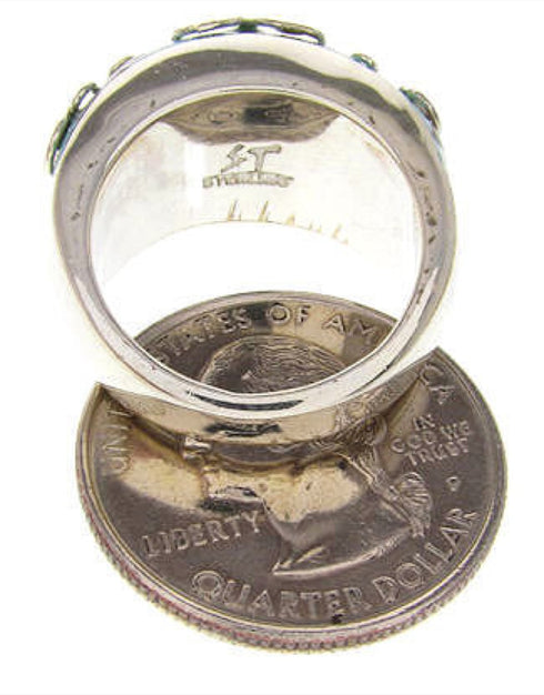 Southwest Jewelry Sterling Silver Turquoise Ring Size 4-3/4 YS61116