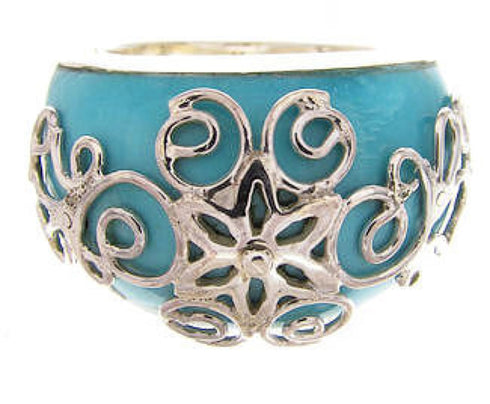Southwest Jewelry Turquoise and Sterling Silver Ring Size 5 YS61127