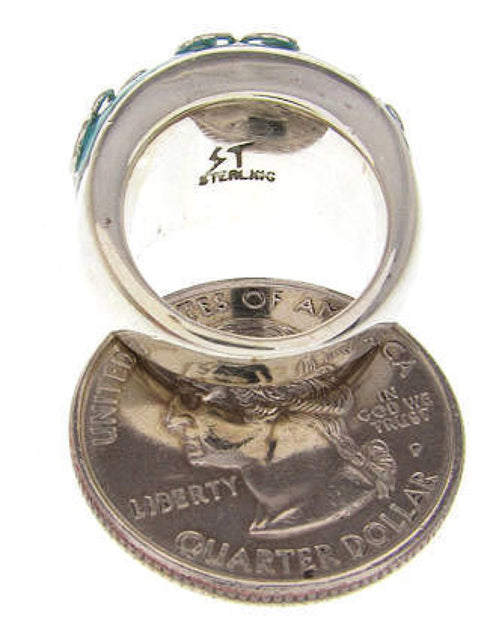 Southwest Jewelry Turquoise and Sterling Silver Ring Size 5 YS61127