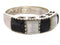 Mother Of Pearl And Jet Silver Jewelry Ring Size 5-3/4 MW64237